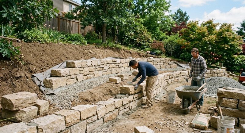 Block Retaining Wall Installation in Sanford, FL